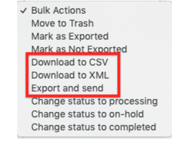 Export bulk actions