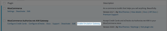 WooCommerce Authorize.Net AIM enable emulation