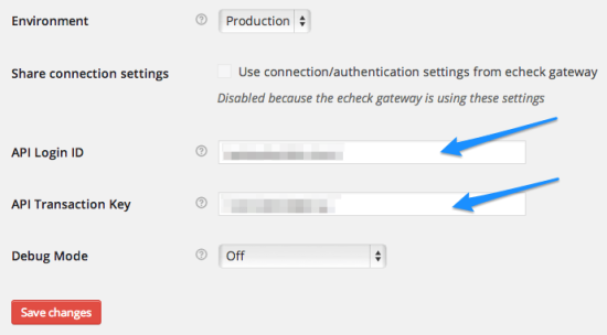 WooCommerce Authorize.Net AIM Enter Your API Credentials