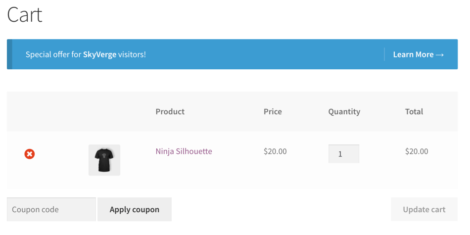 WooCommerce Cart Notices - Referer Notice