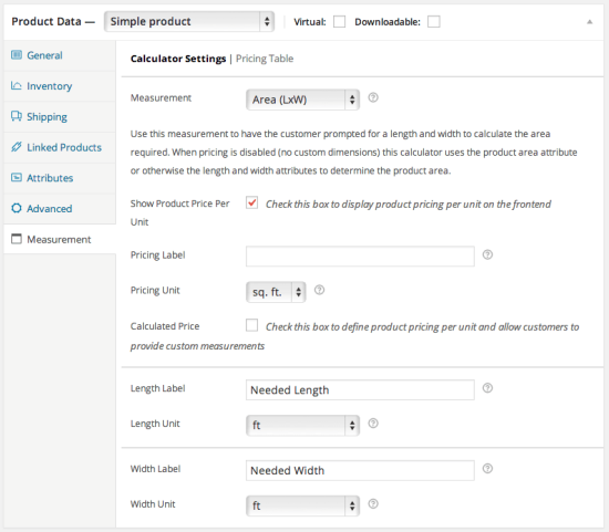 WooCommerce Measurement Price Calculator Sample Quantity Product