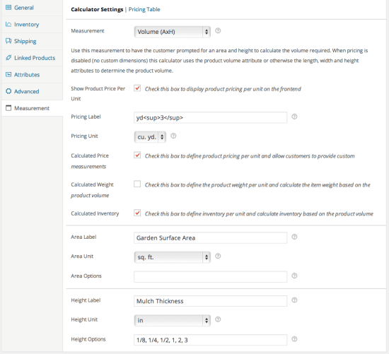 WooCommerce Measurement Price Calculator Volume Example