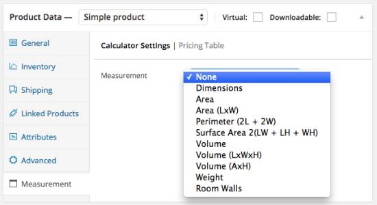 WooCommerce Measurement Price Calculator