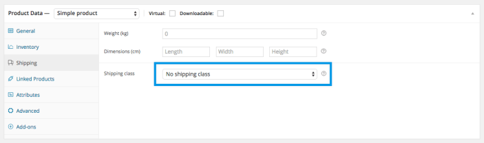 WooCommerce Shipping Classes - Product Shipping Class