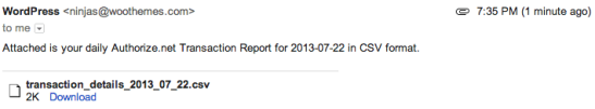 WooCommerce Authorize.Net Reporting Email