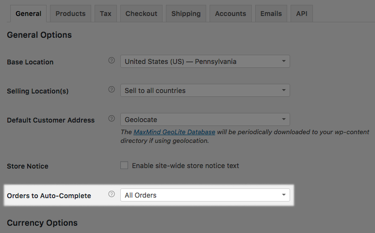 WooCommerce Order Status Control: settings