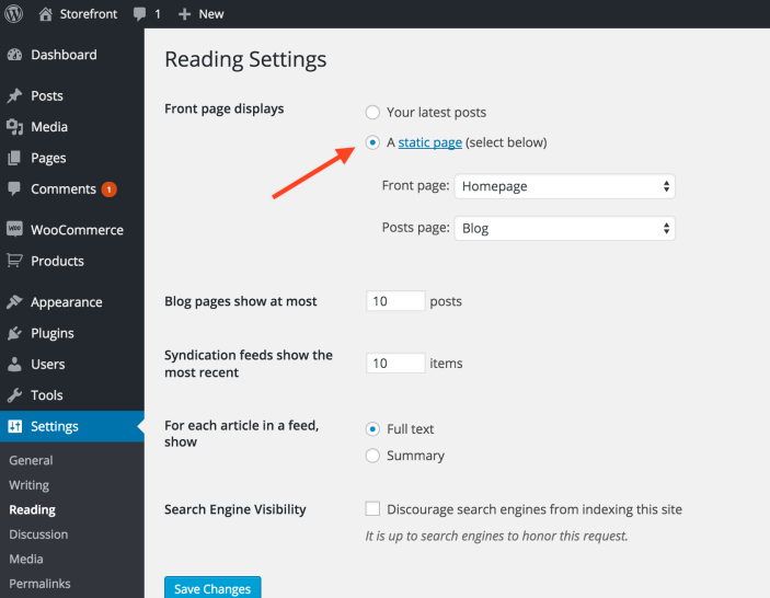 wordpress-reading-settings