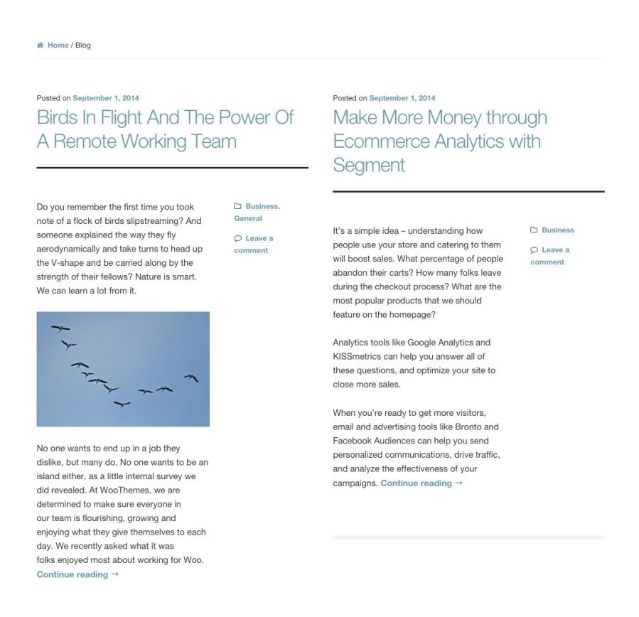 Magazine layout using the full width blog layout.