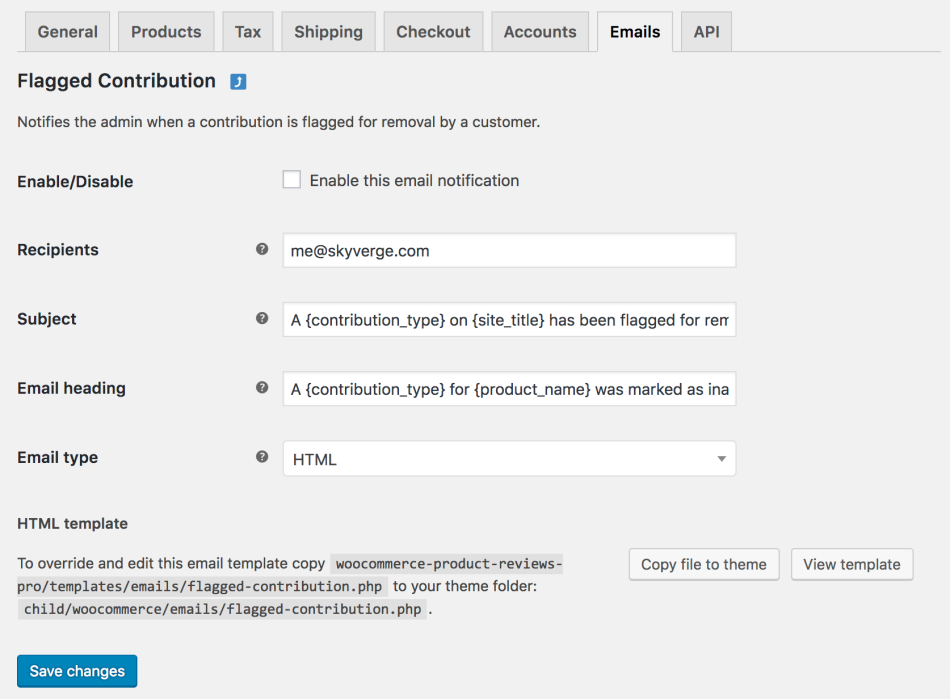 WooCommerce Product Reviews Pro: Flagging notifications