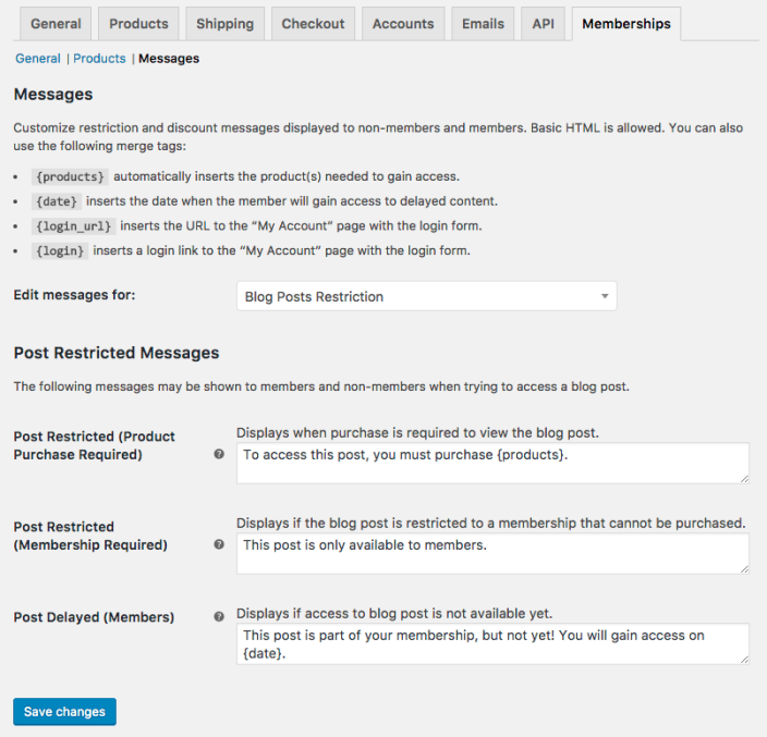 WooCommerce Memberships: Blog restriction messages