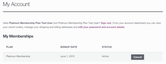 WooCommerce Memberships Test Member