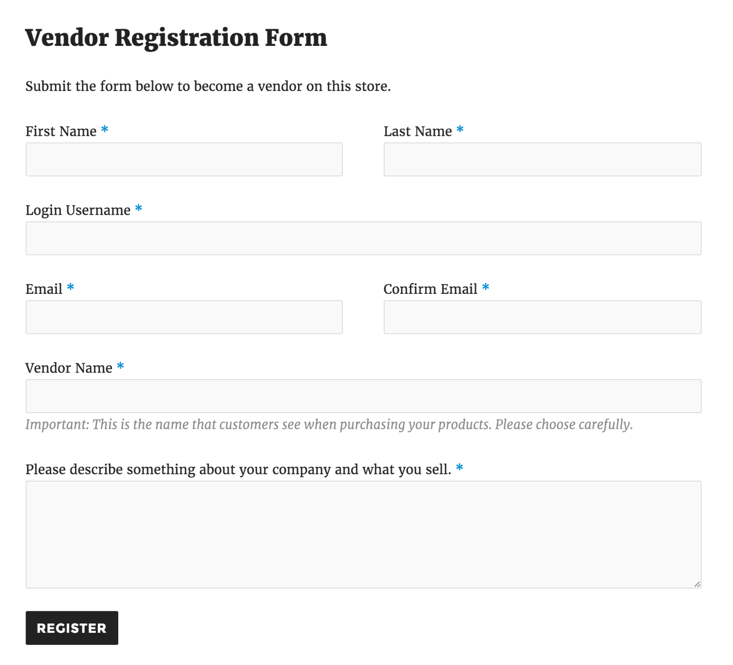 With a simple shortcode, you can display a vendor registration form on your store.