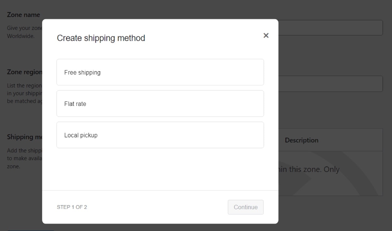 creating shipping method