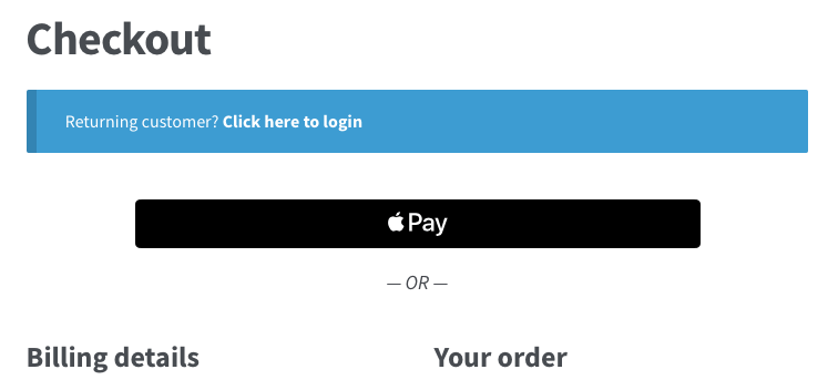 WooCommerce Apple Pay: checkout - desktop