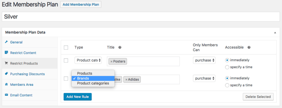WooCommerce Memberships Restrict Products from a Brand