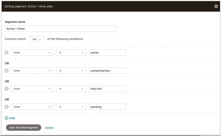 Mailchimp for WooCommerce Memberships create segment