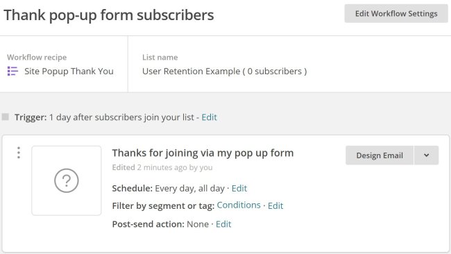 Configuring your automation in MailChimp