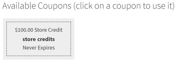 Displaying a coupon for store credit