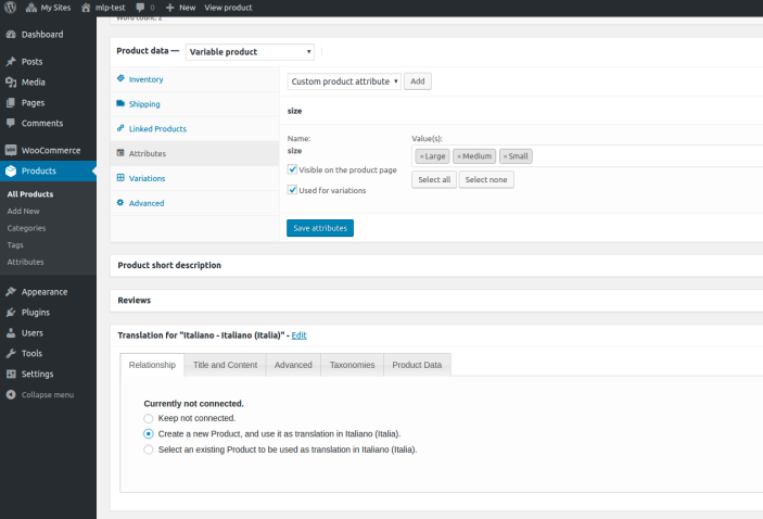 WooCommerce MultilingualPress Product Translation