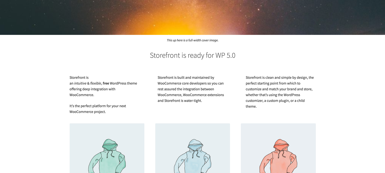 Storefront 2.4 and higher supports all of the new blocks introduced in WordPress 5.0