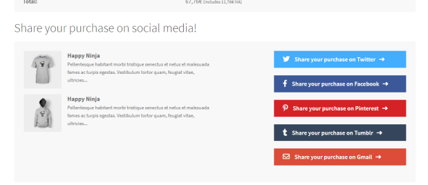 Share Your Purchase for WooCommerce checkout