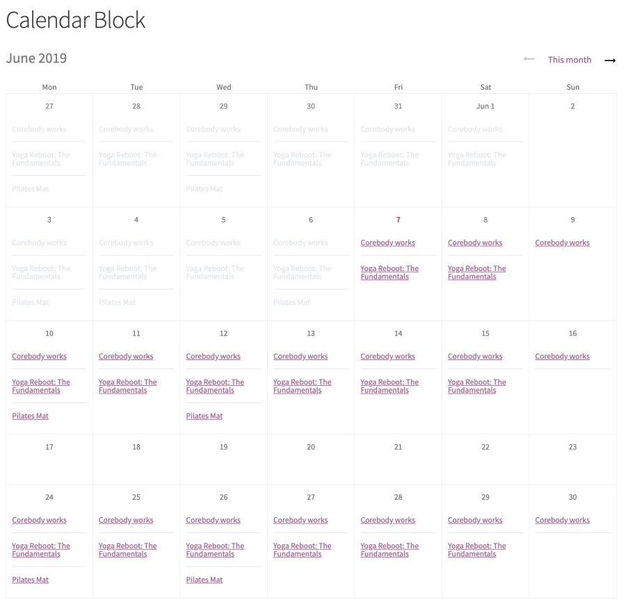 Display product availability for a given month in a calendar that allows customers to add directly to cart.