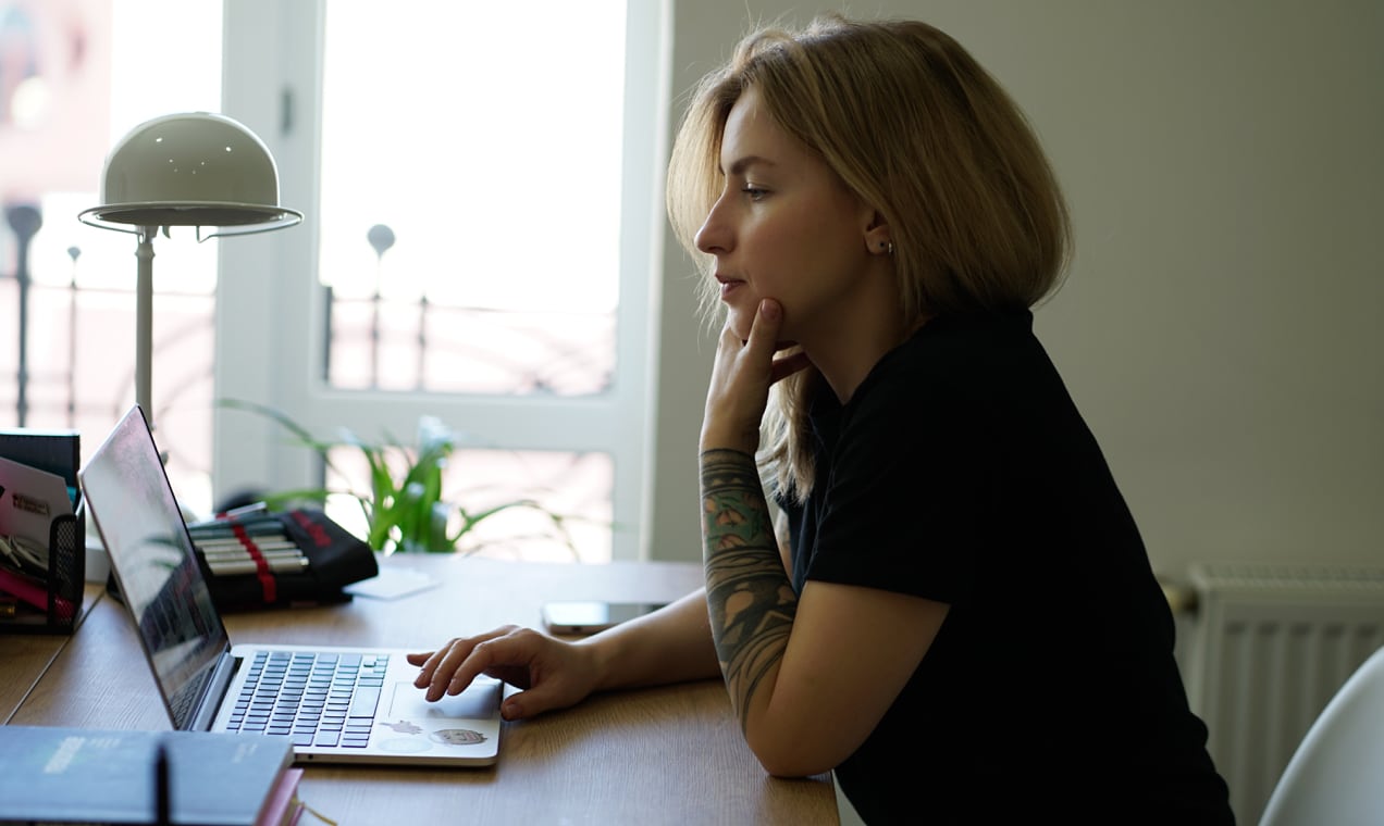 WordPress user in front of a computer