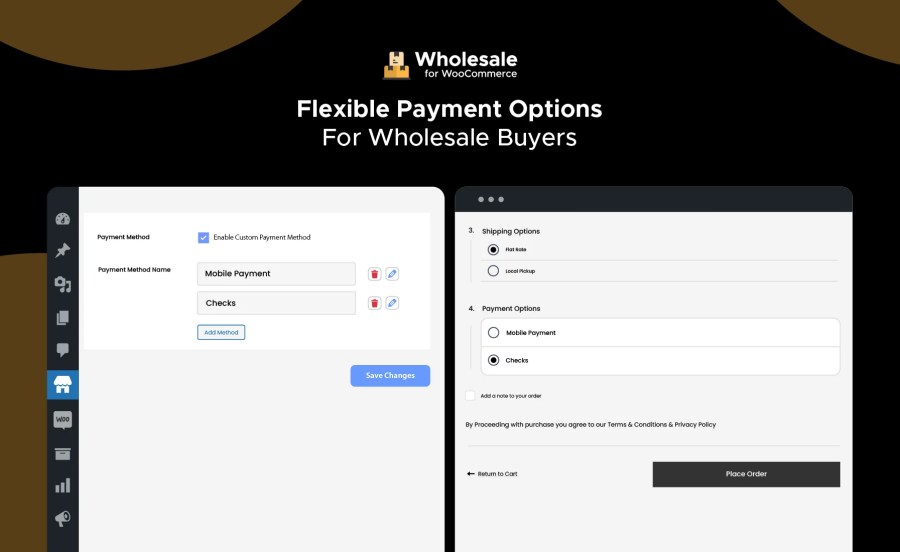 Flexible Payment Options for Wholesale Buyers Feature