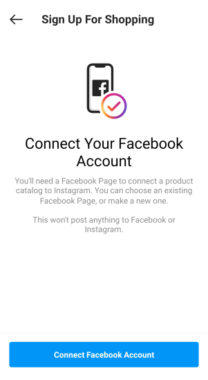 Connect Facebook account to Instagram