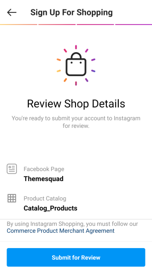 Submit the catalog for review