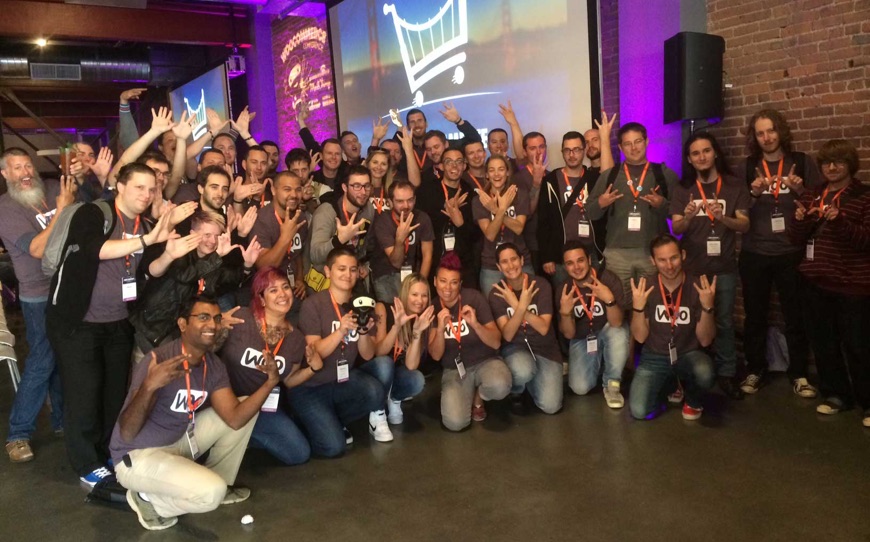 The WooThemes team at WooConf 2014 in San Francisco.