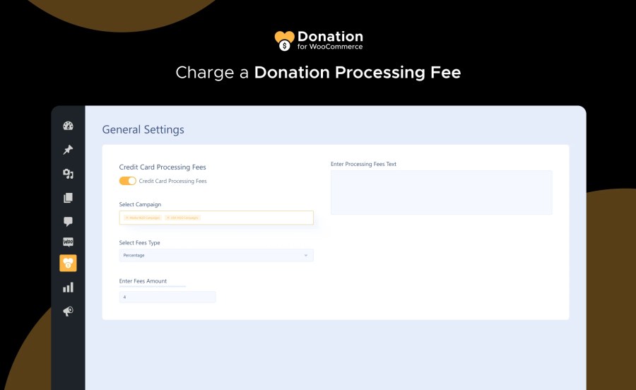 Charge a Donation Processing Fee Feature