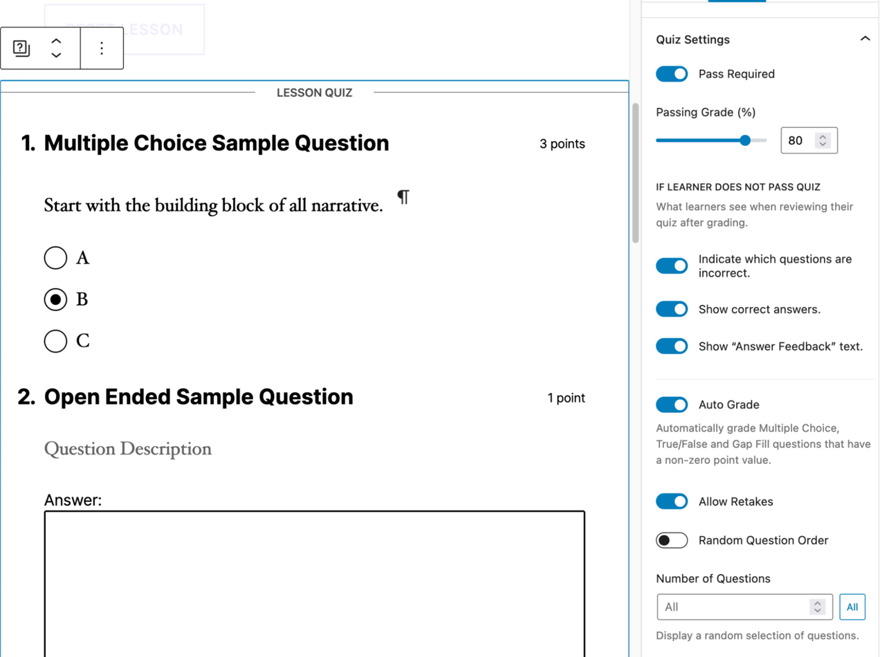 block options in the right-hand panel