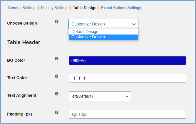 WooCommerce Variation Table - Customize Table Layout