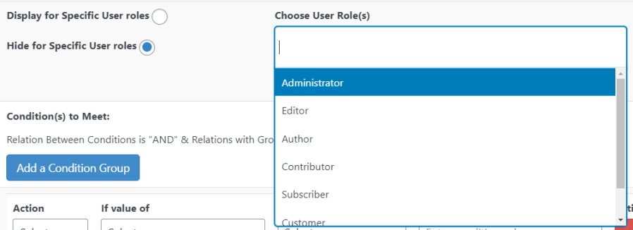 WooCommerce conditional checkout fields plugin enables you to display or hide the custom checkout fields based on user roles.