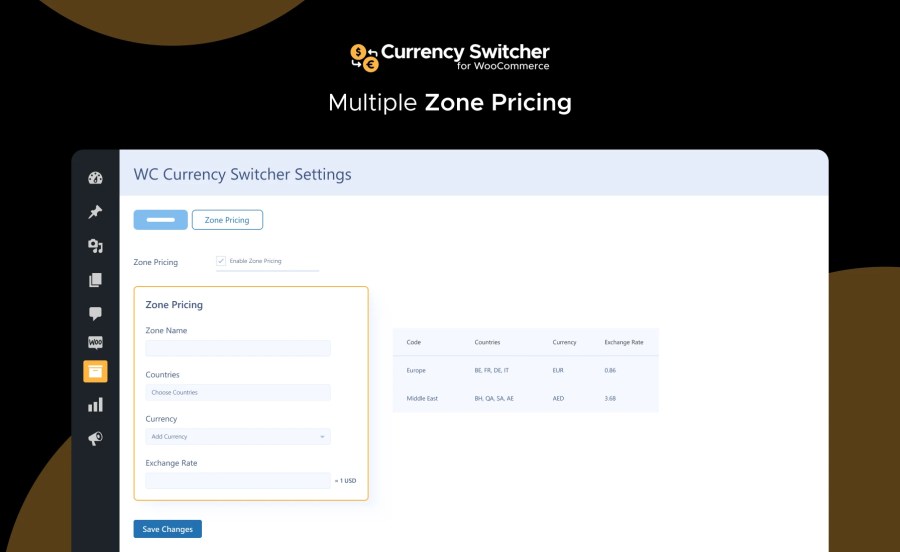 Multiple Zone Pricing Feature