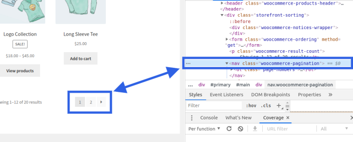 navigation selector