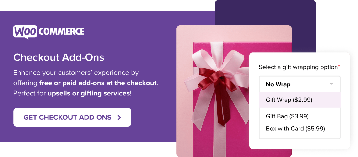 Offer free or paid add-ons at the checkout with the Checkout Add-ons extension