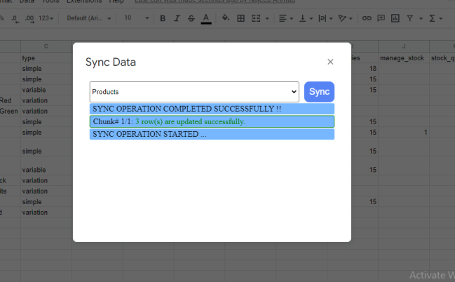 Bulk Product Edit with Google Sheet - Syncing Products