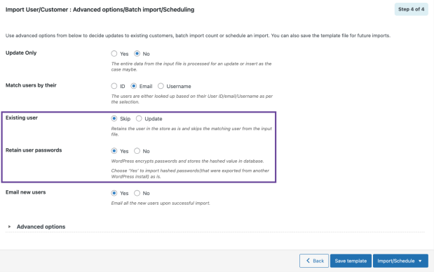 Retain WordPress user password on import