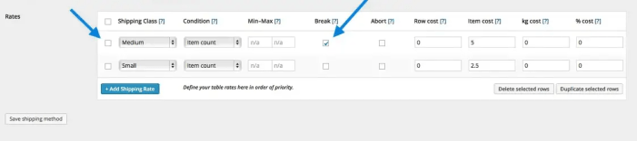 Table Rate Merging Shipping Example 1