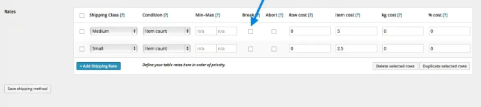 Table Rate Merging Shipping Example 2