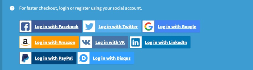 Social Login at checkout