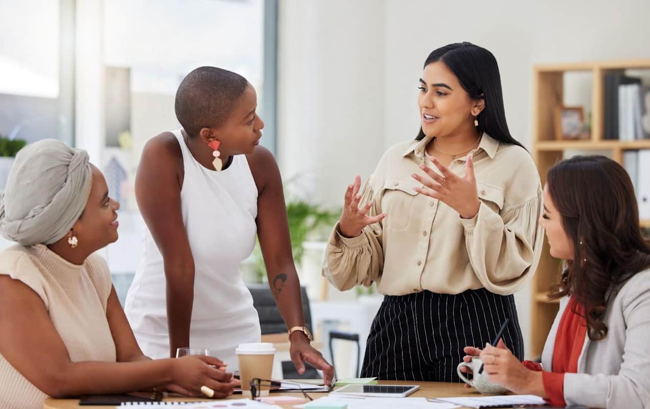 group of women in a business meeting