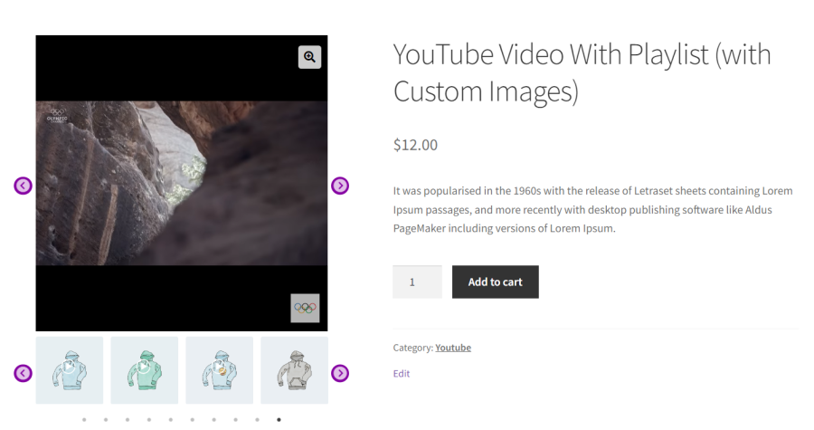 youtube play list for woocommerce