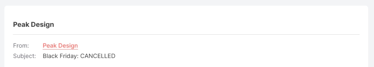 subject line: "black friday: cancelled"