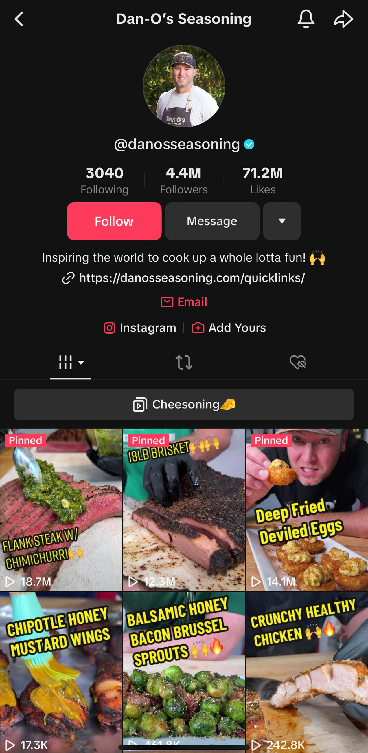 Dan-O's Seasoning TikTok account