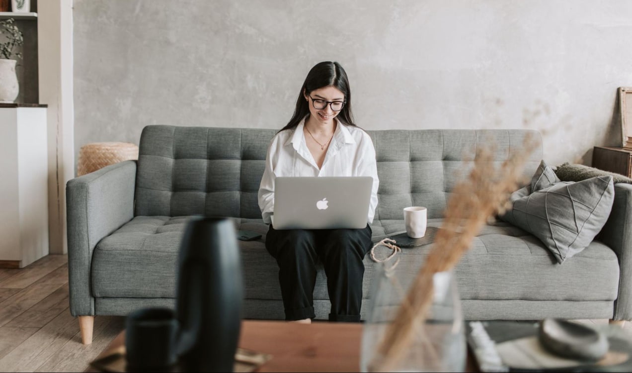 woman working on a laptop