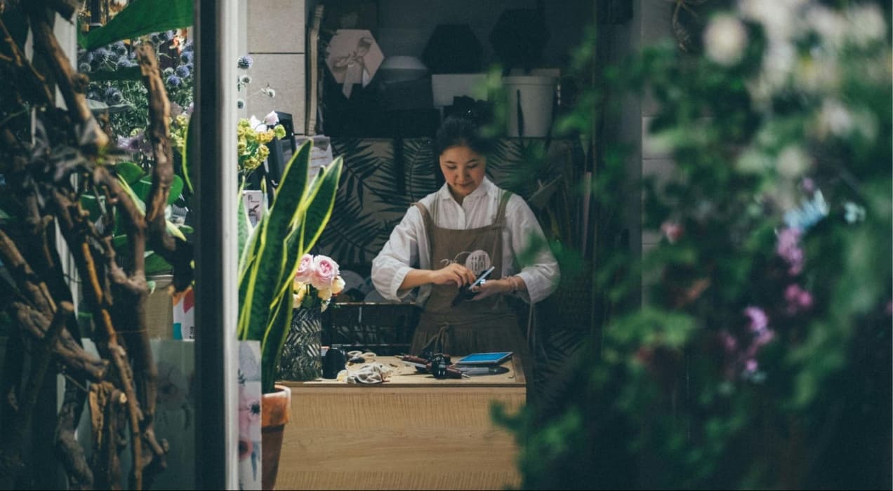 woman gardening indoors