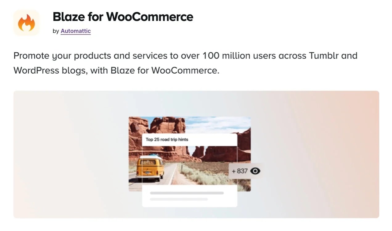 Blaze for WooCommerce extension page